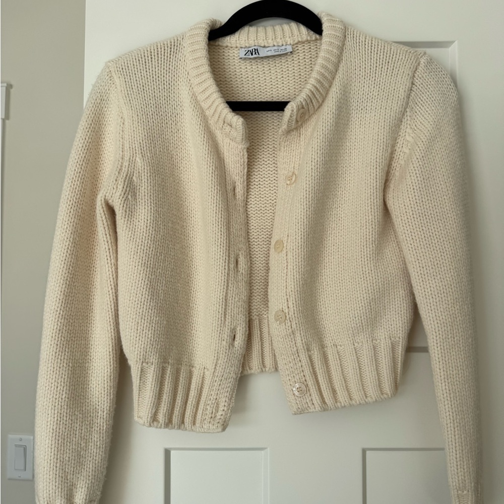 Zara Cream Chunky Knit Cardigan
